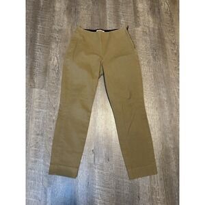 Everlane The Side Zip Work Pant Size 2 Camel Ankle Length Tapered Stretch Cotton